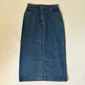 Vintage Pendleton Denim Jean Midi Maxi Skirt